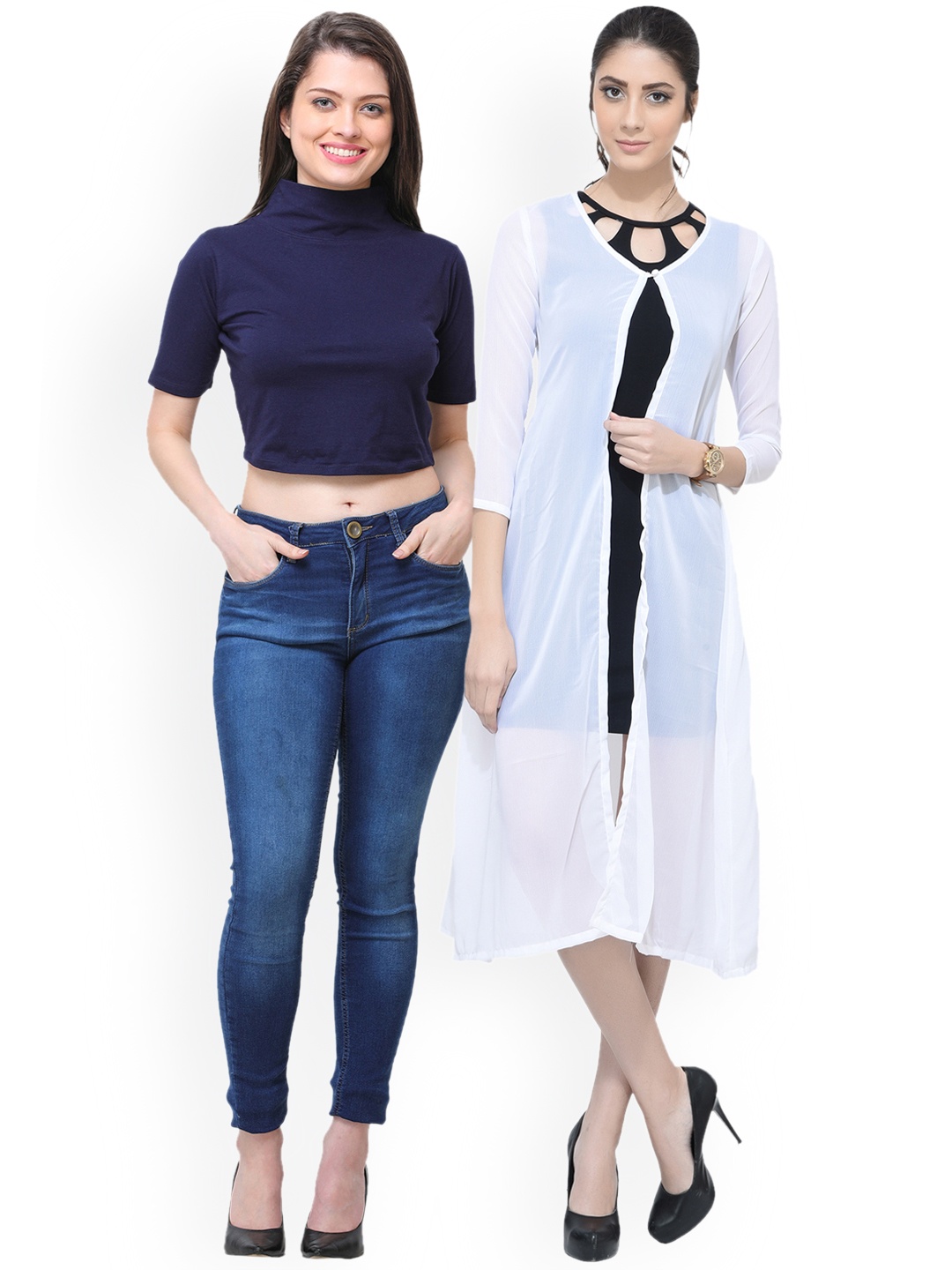 

SCORPIOUS Women Pack of Shrug & Top, White