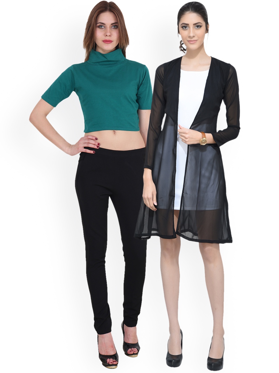 

SCORPIOUS Women Pack of Shrug & Top, Teal