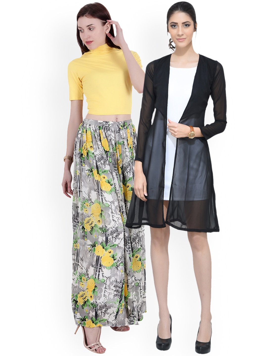 

SCORPIOUS Women Pack of Shrug & Top, Yellow