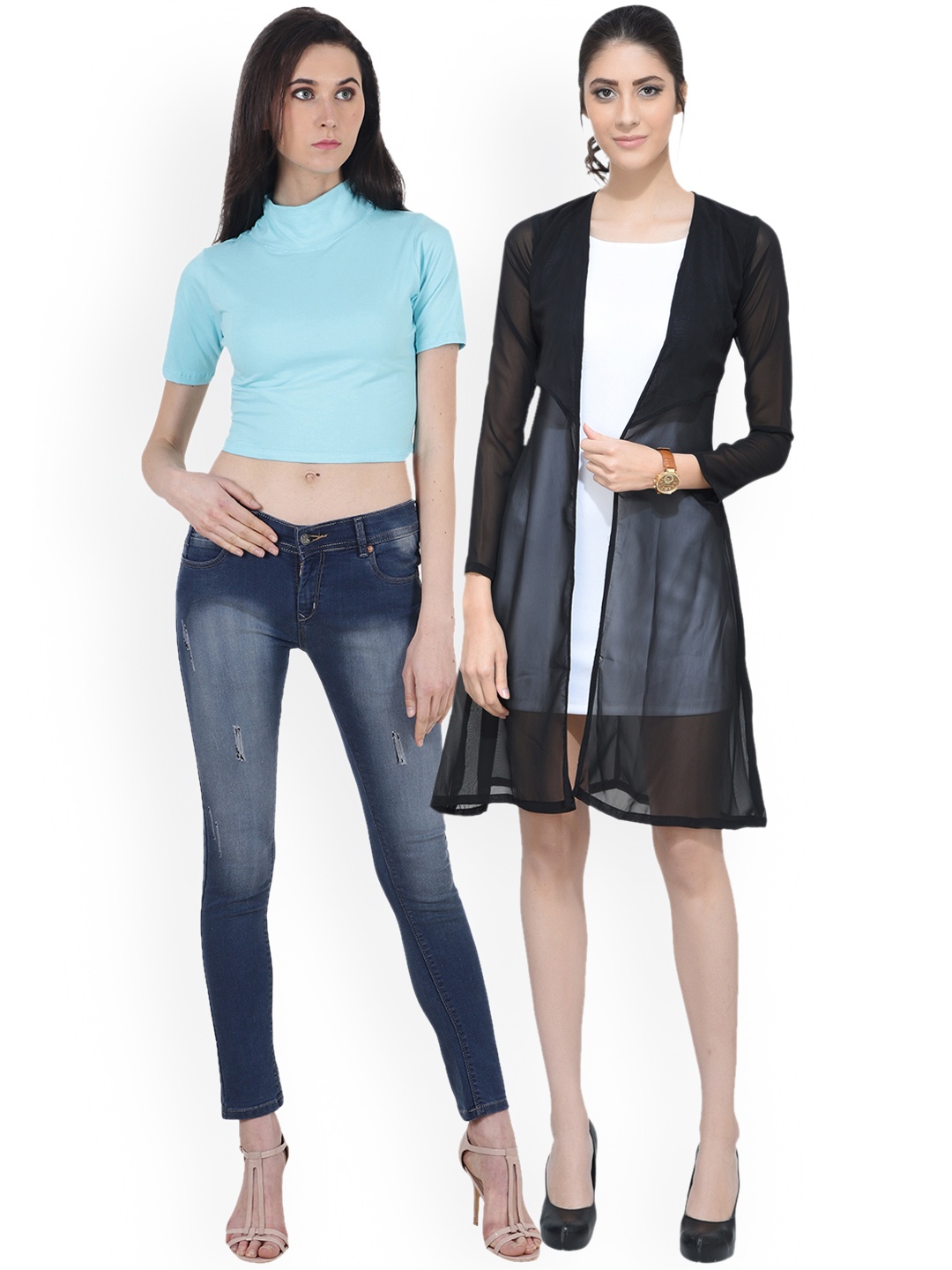 

SCORPIOUS Women Pack of Shrug & Top, Blue