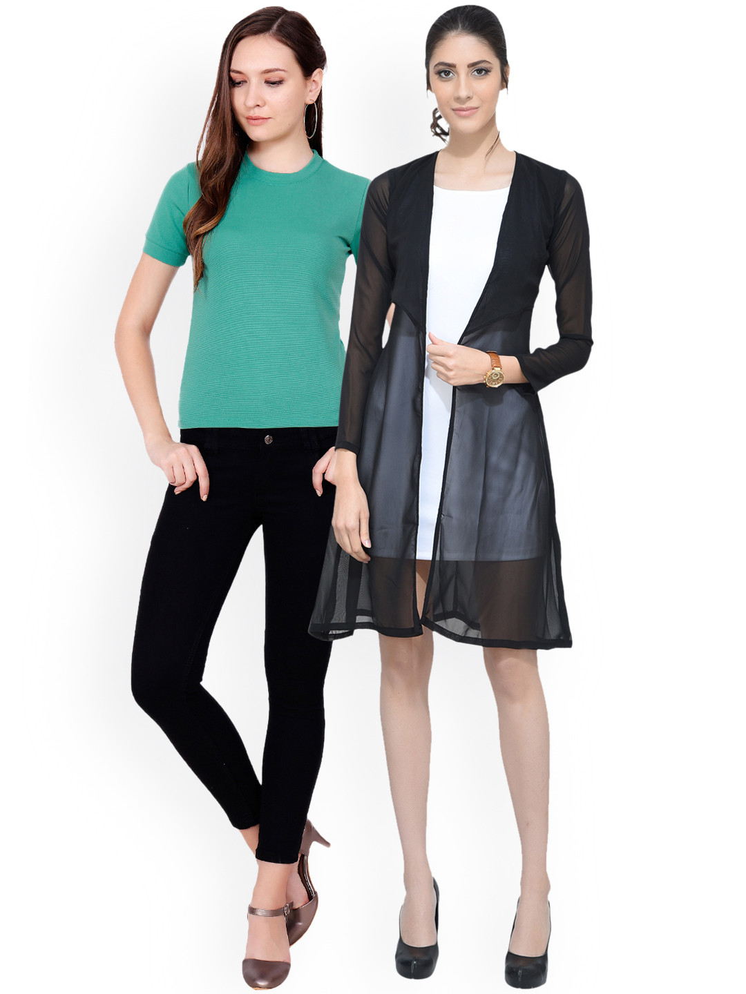 

SCORPIOUS Women Pack of Shrug & Top, Green