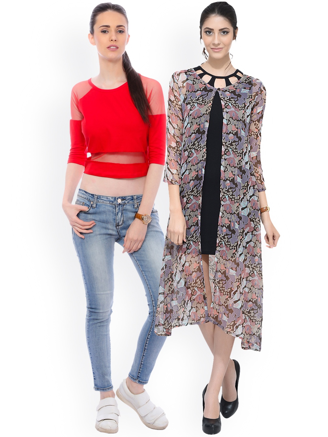 

SCORPIOUS Women Pack of Shrug & Top, Multi