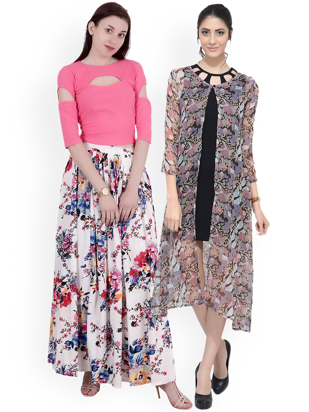 SCORPIOUS Women Pack of Shrug & Top, Multi