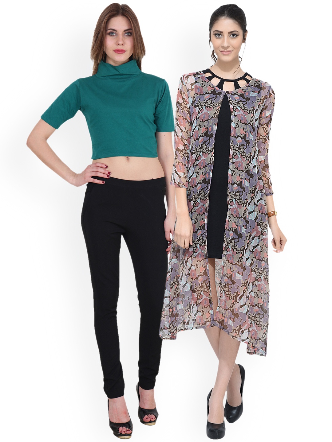 

SCORPIOUS Women Pack of Shrug & Top, Multi