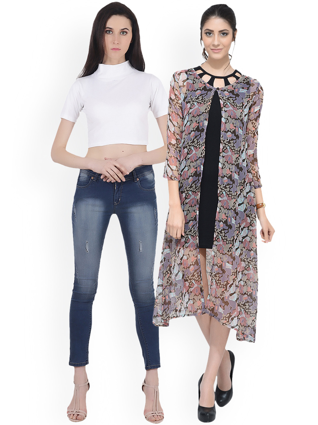 

SCORPIOUS Women Pack of Shrug & Top, Multi