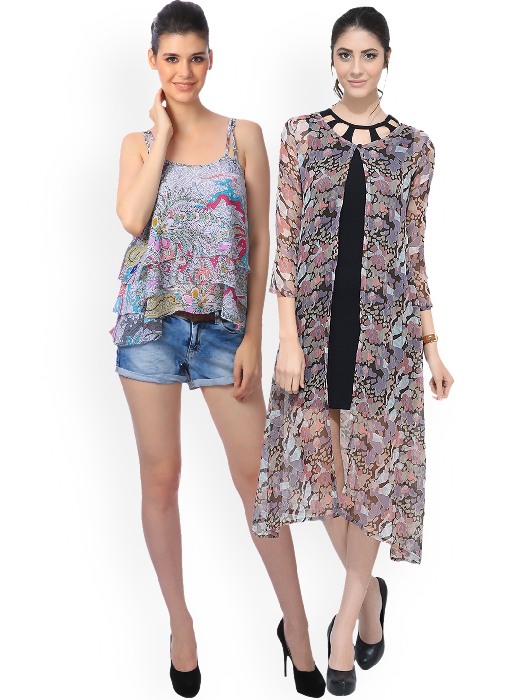 

SCORPIOUS Women Pack of Shrug & Top, Multi