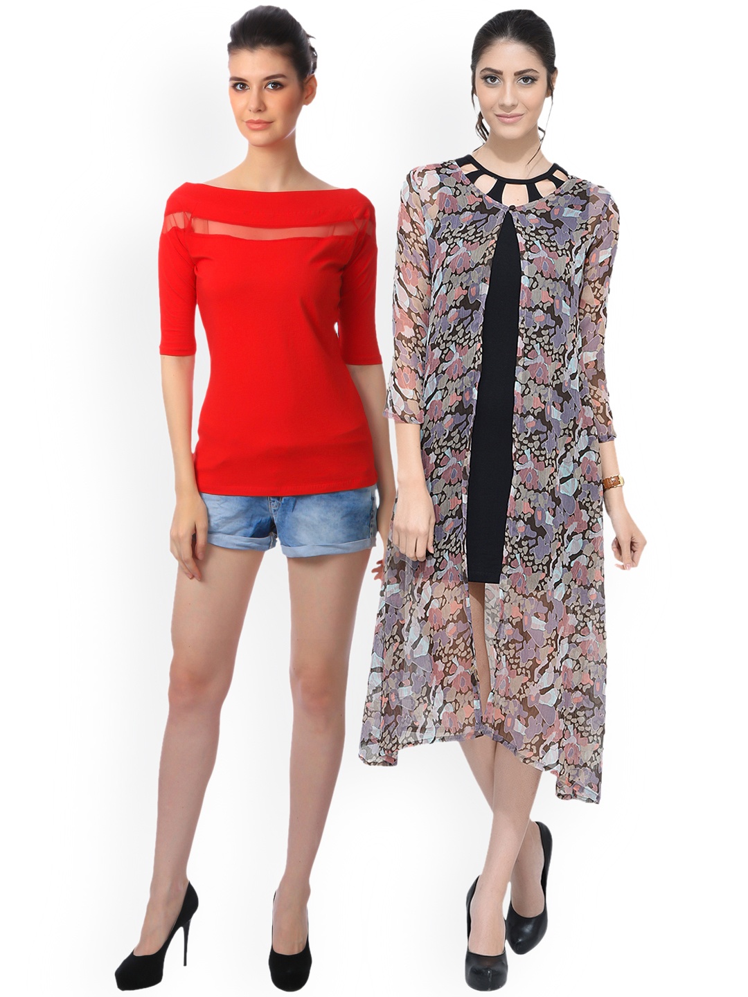 

SCORPIOUS Women Pack of Shrug & Top, Multi