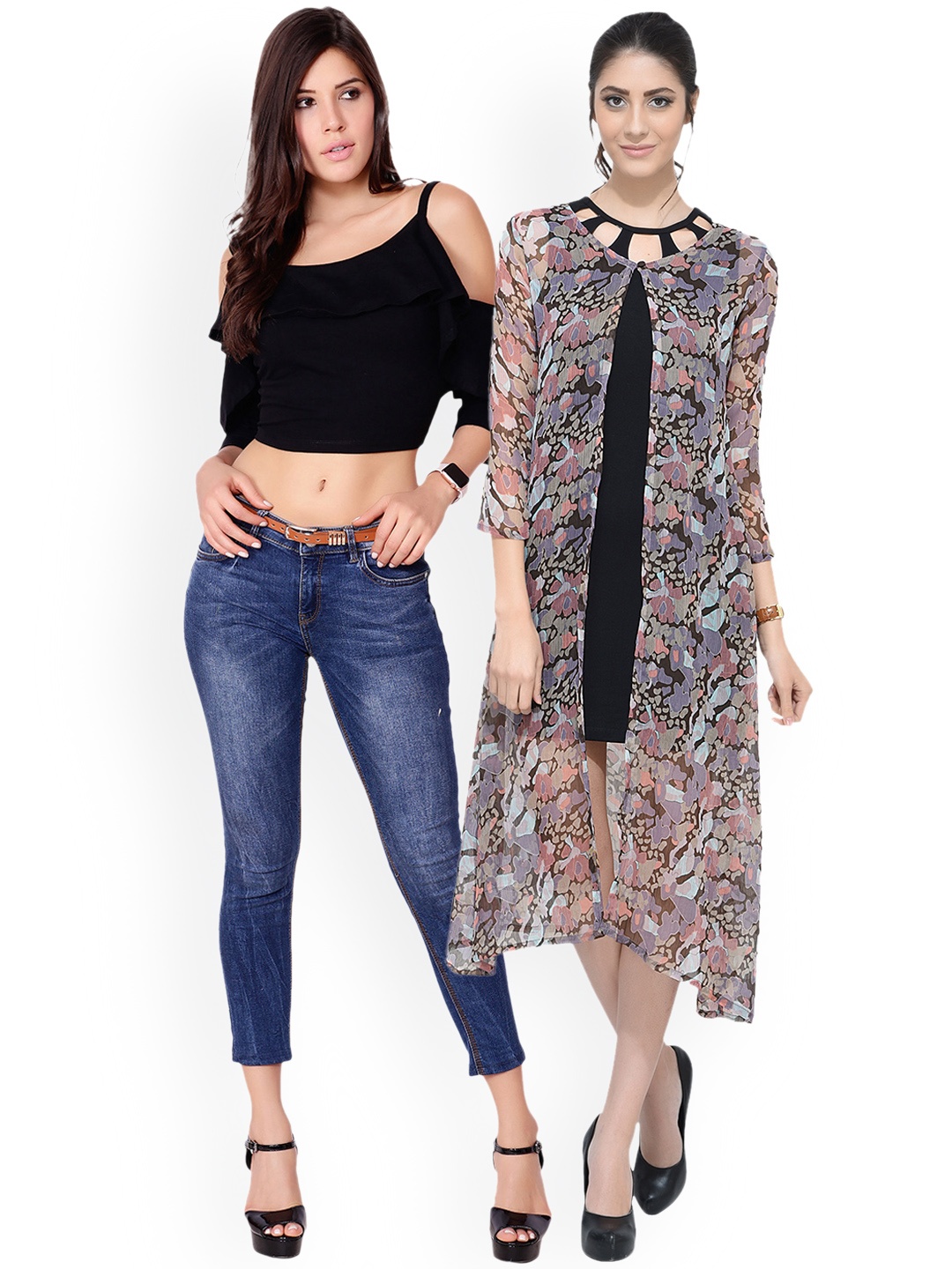 

SCORPIOUS Women Pack of Shrug & Top, Multi