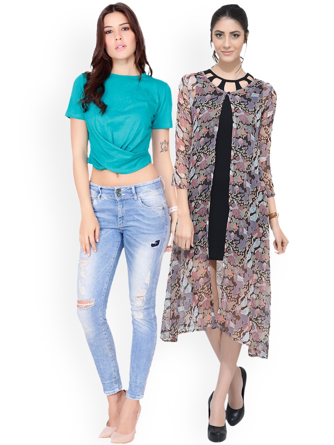

SCORPIOUS Women Pack of Shrug & Top, Multi