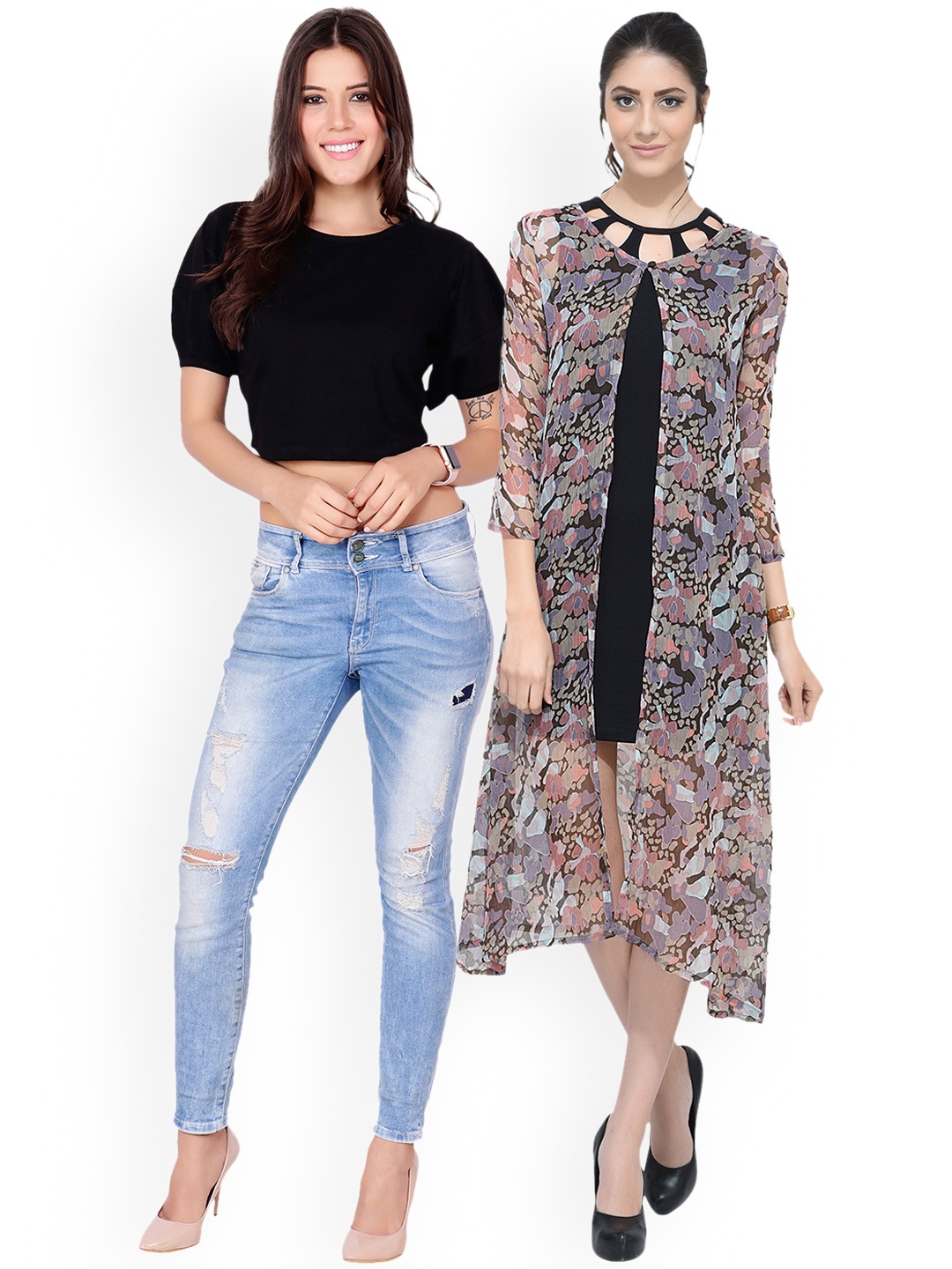 

SCORPIOUS Women Pack of Shrug & Top, Multi