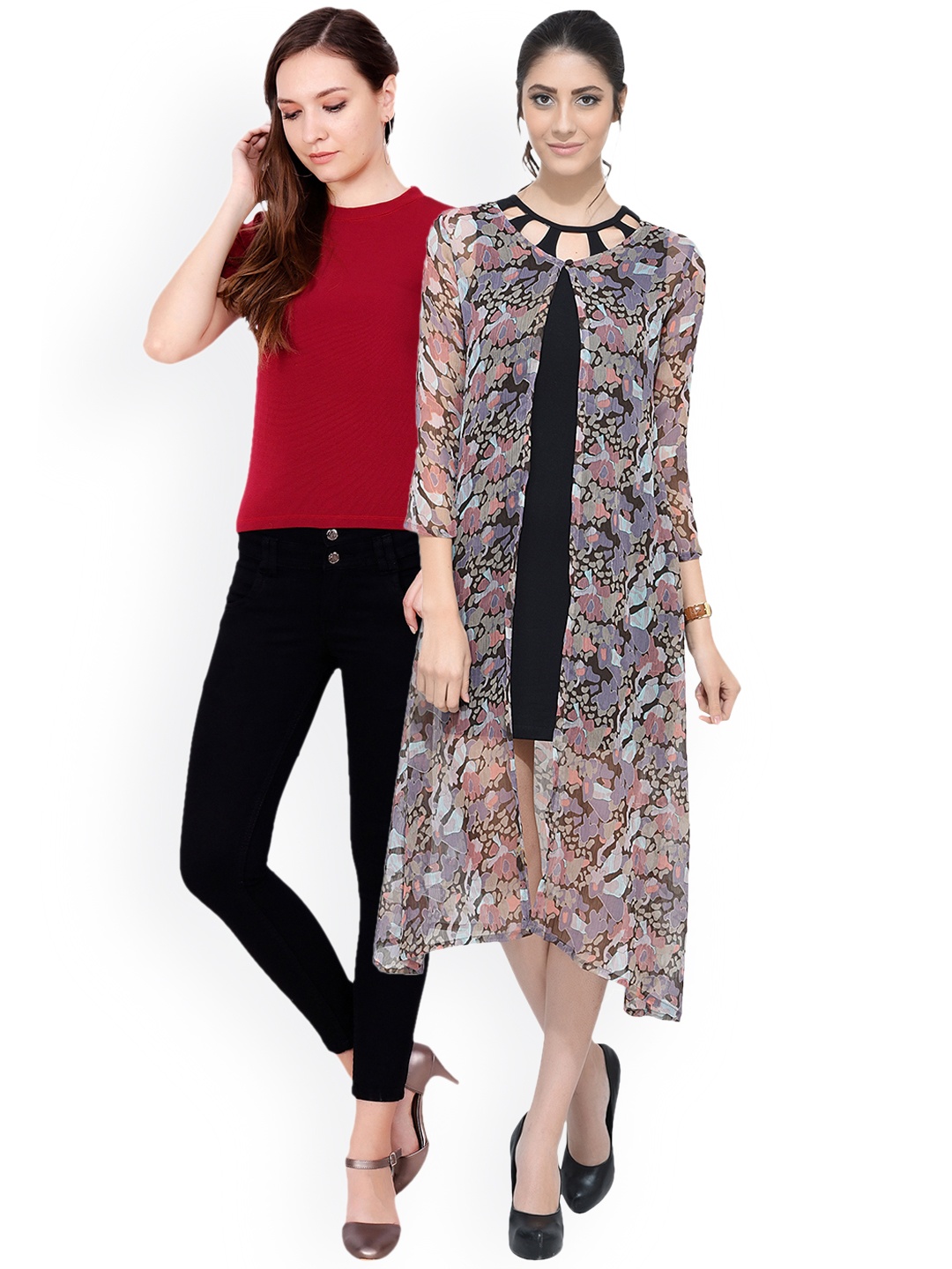 

SCORPIOUS Women Pack of Shrug & Top, Multi