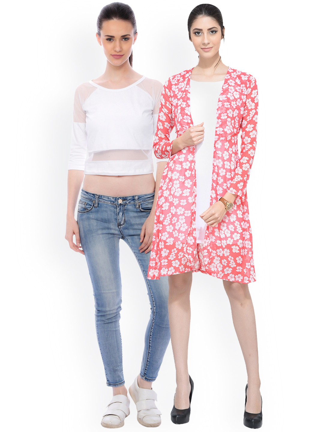 

SCORPIOUS Women Pack of Shrug & Pure Cotton Top, White