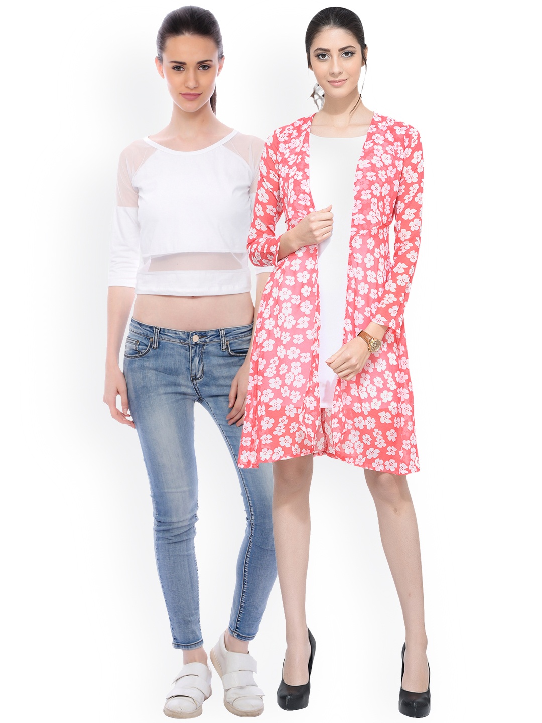

SCORPIOUS Women Pack of Shrug & Pure Cotton Top, White