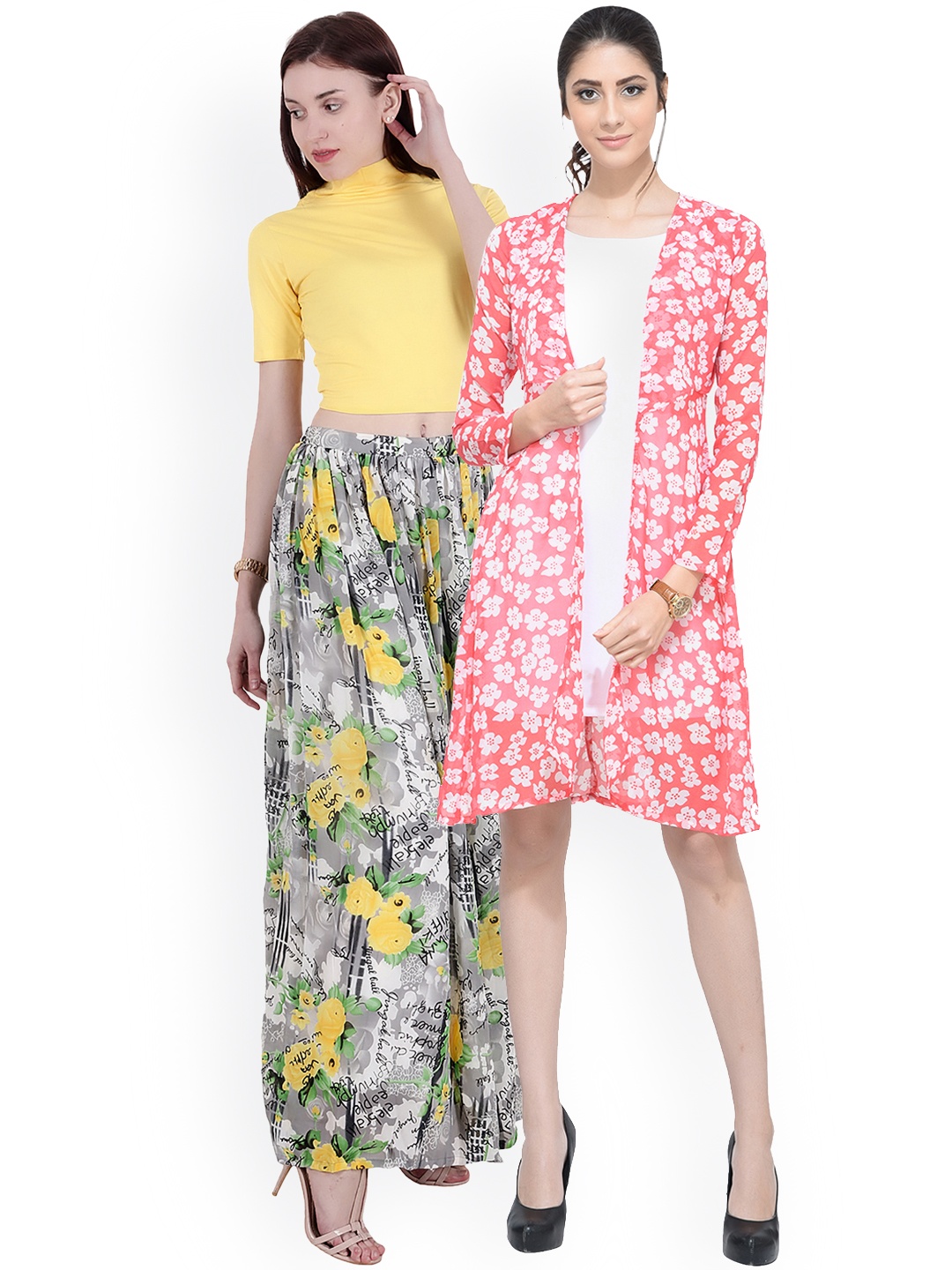 

SCORPIOUS Women Pack of Shrug & Top, Yellow
