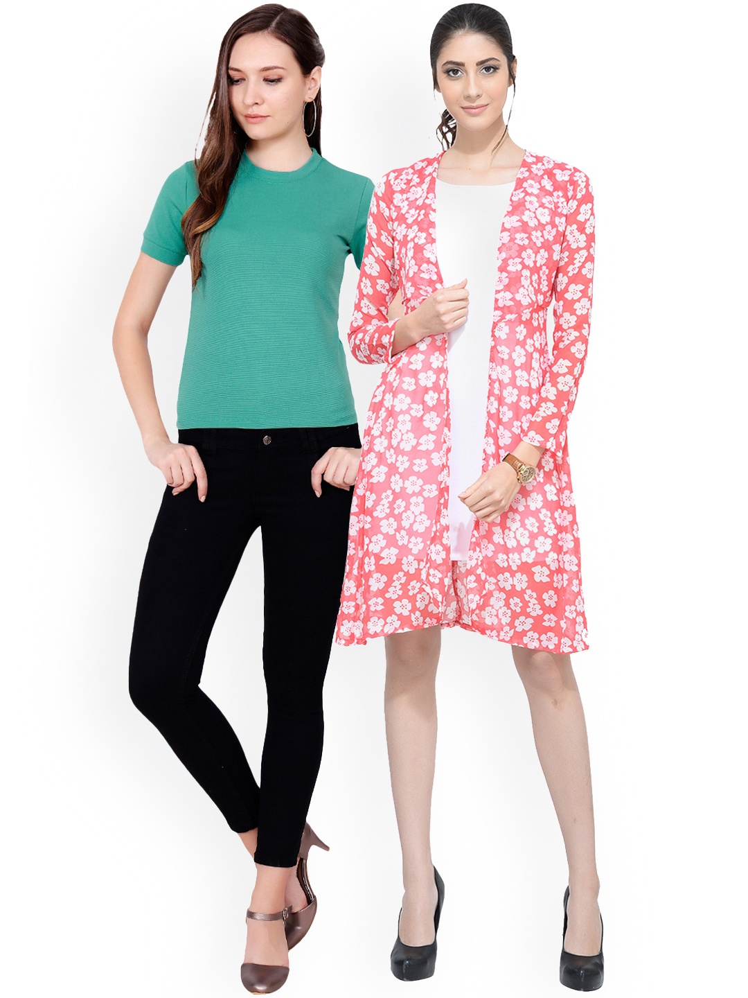 

SCORPIOUS Women Pack of Shrug & Top, Green