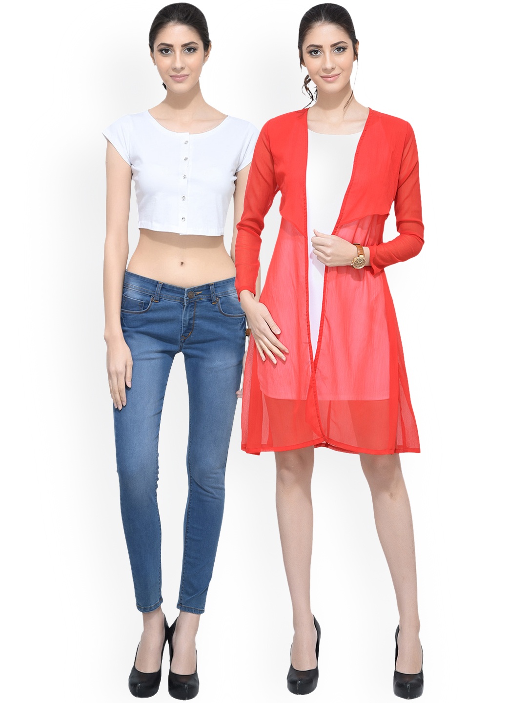 

SCORPIOUS Women Pack of Shrug & Top, White