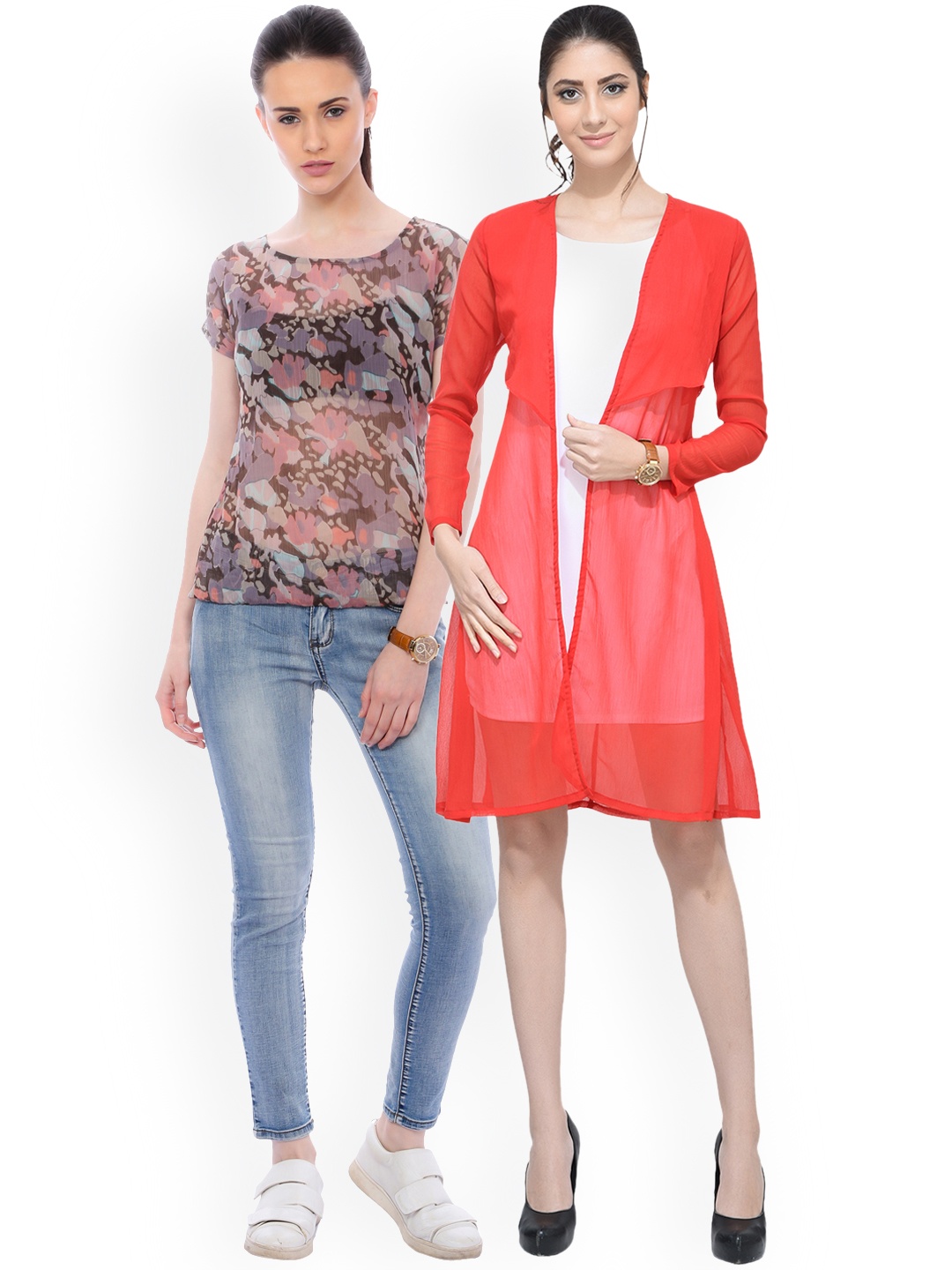 

SCORPIOUS Women Pack of Shrug & Top, Multi