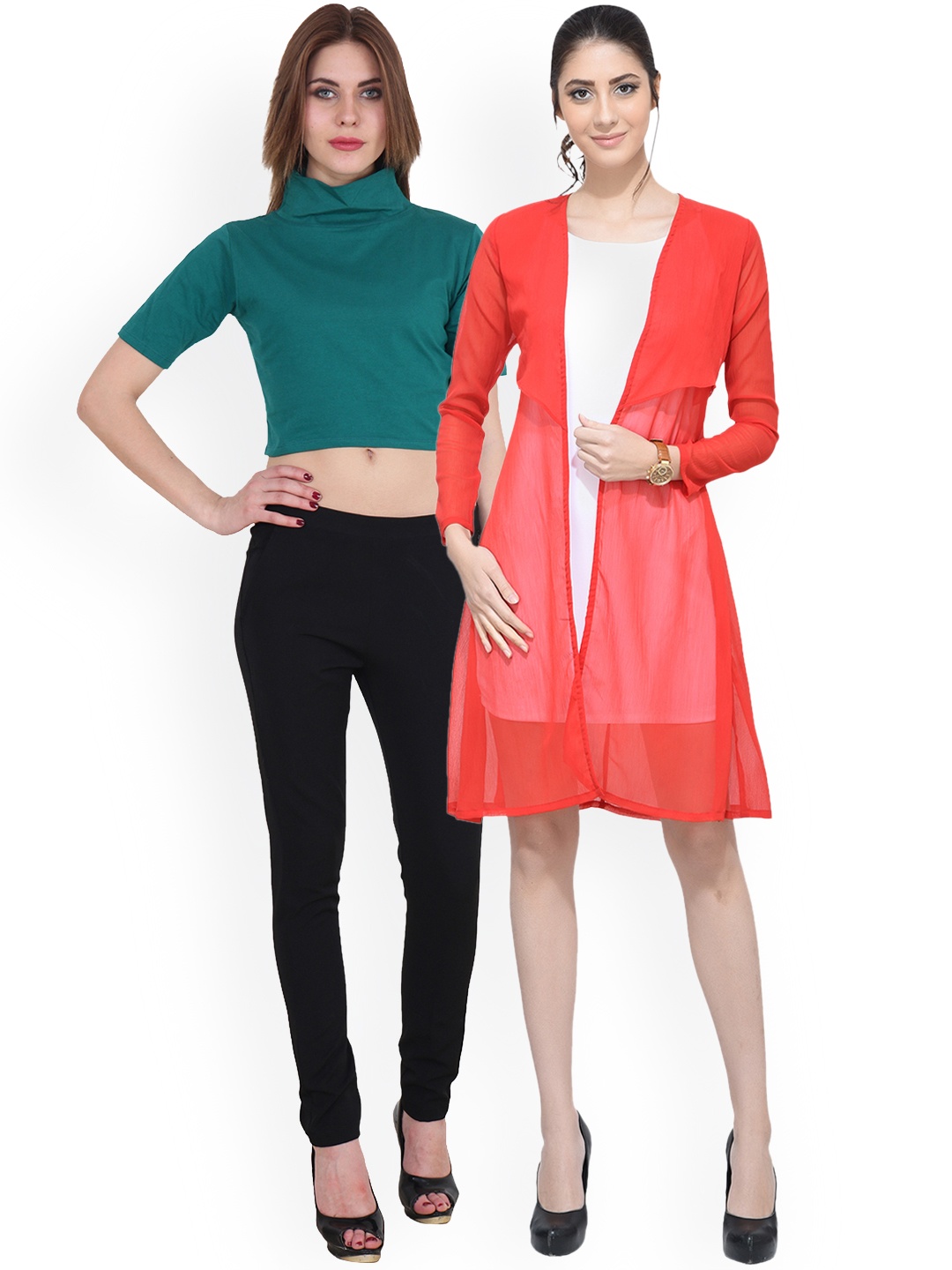 

SCORPIOUS Women Pack of Shrug & Top, Teal