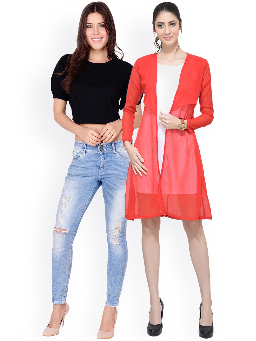 

SCORPIOUS Women Pack of Shrug & Top, Black