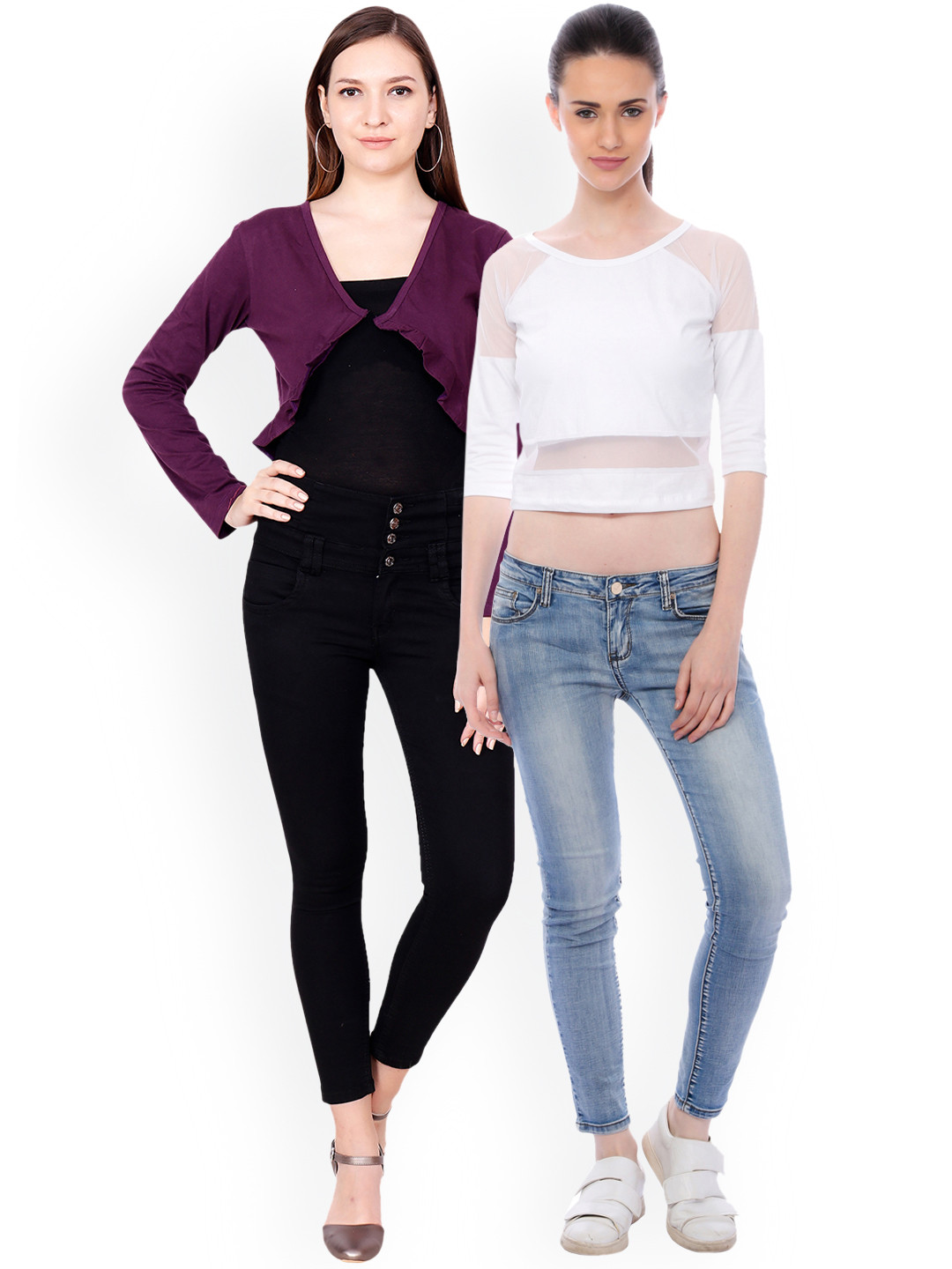 

SCORPIOUS Women Pack of Shrug & Top, White