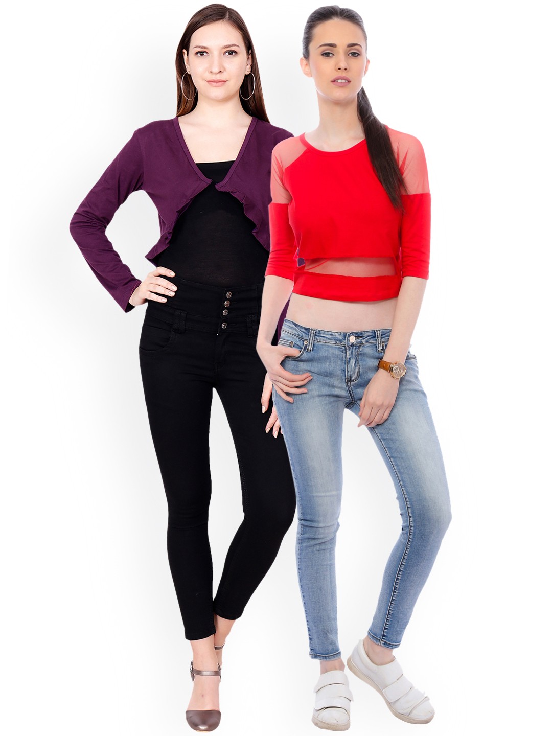 

SCORPIOUS Women Pack of Shrug & Top, Red