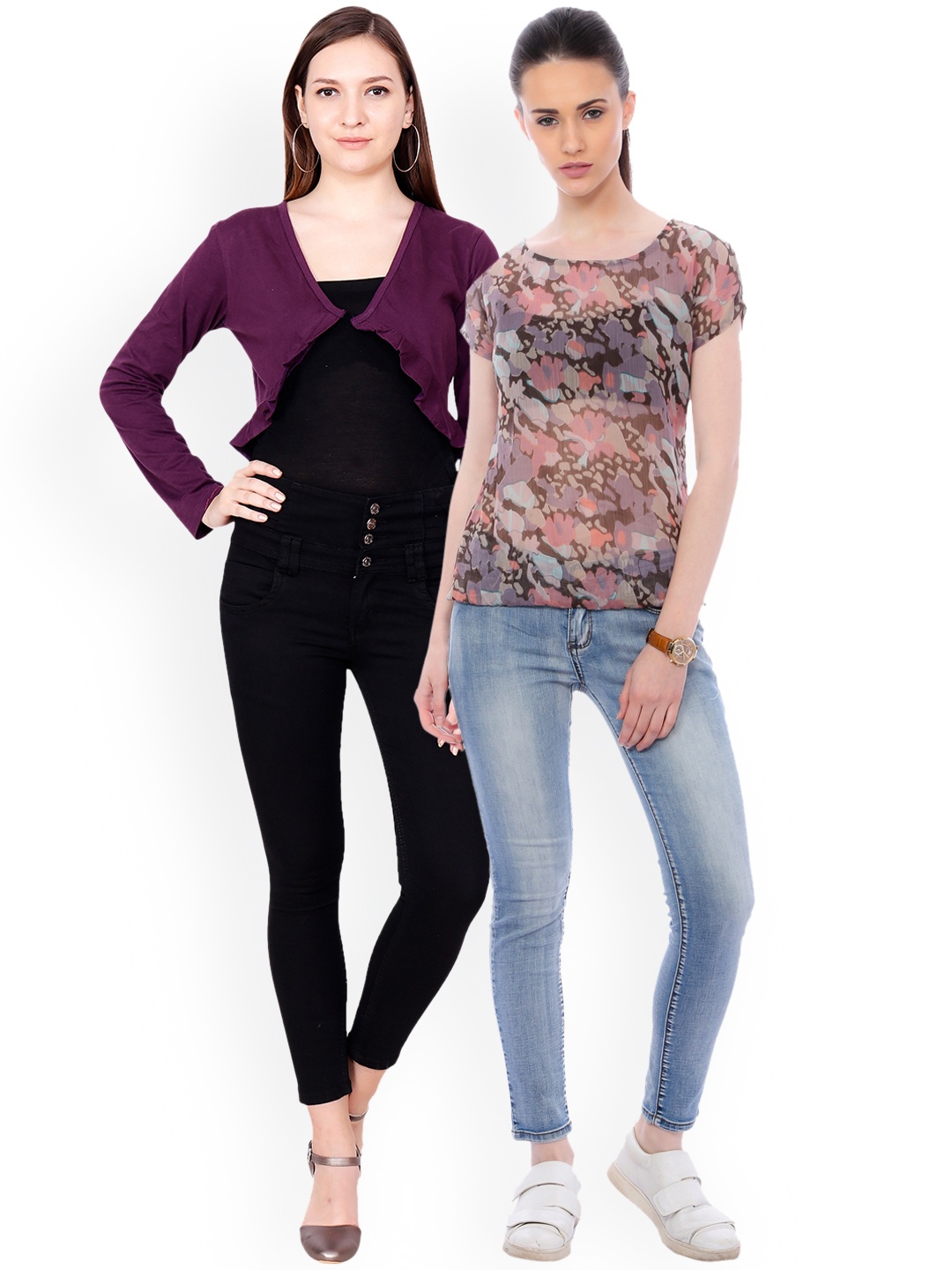 

SCORPIOUS Women Pack of Shrug & Top, Multi