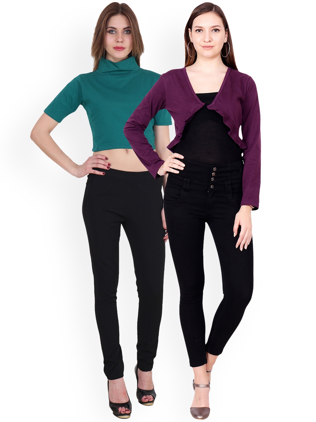 

SCORPIOUS Women Pack of Shrug & Top, Purple