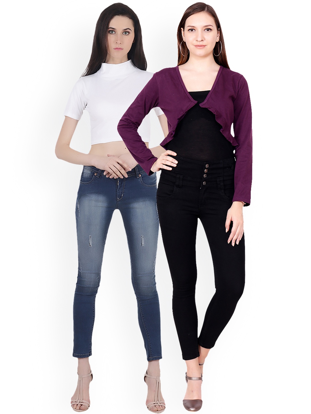 

SCORPIOUS Women Pack of Shrug & Top, White