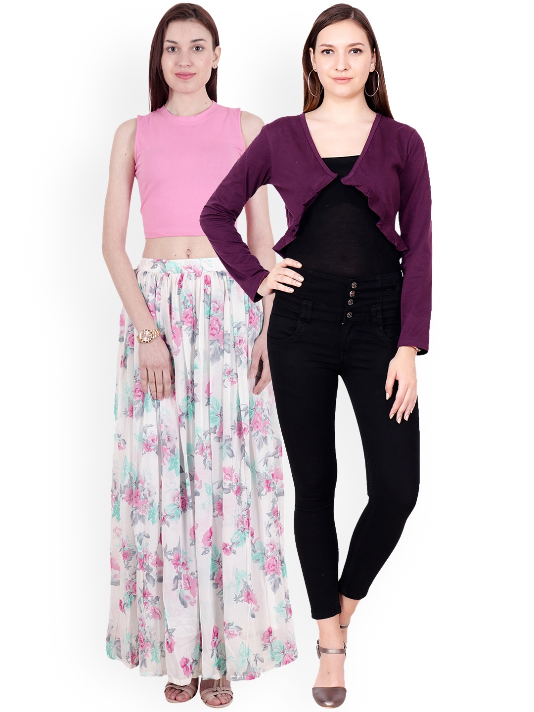 

SCORPIOUS Women Pack of Shrug & Top, Purple