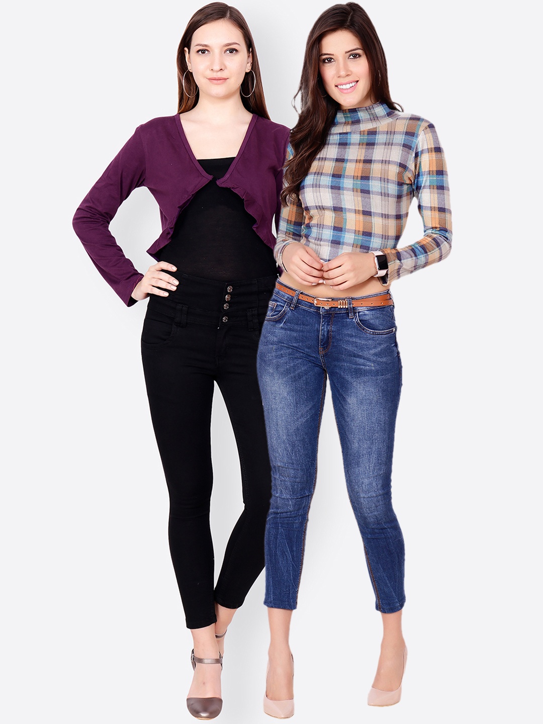 

SCORPIOUS Women Pack of Shrug & Top, Purple