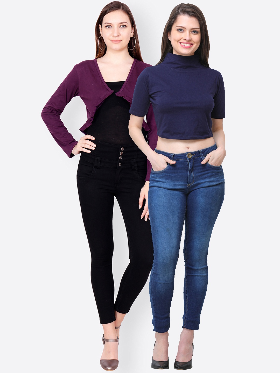 

SCORPIOUS Women Pack of Shrug & Top, Purple