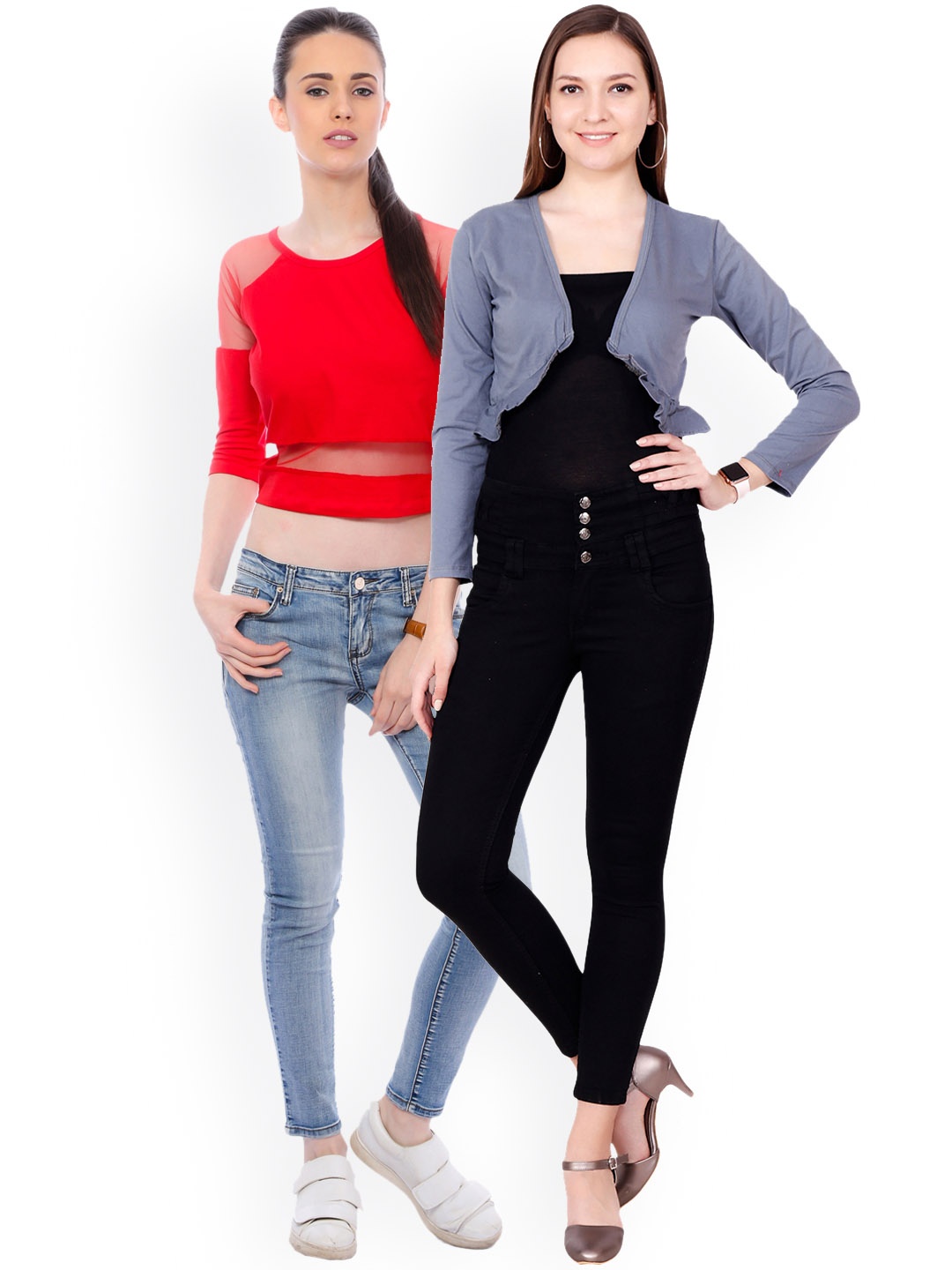 

SCORPIOUS Women Pack of Shrug & Pure Cotton Top, Red