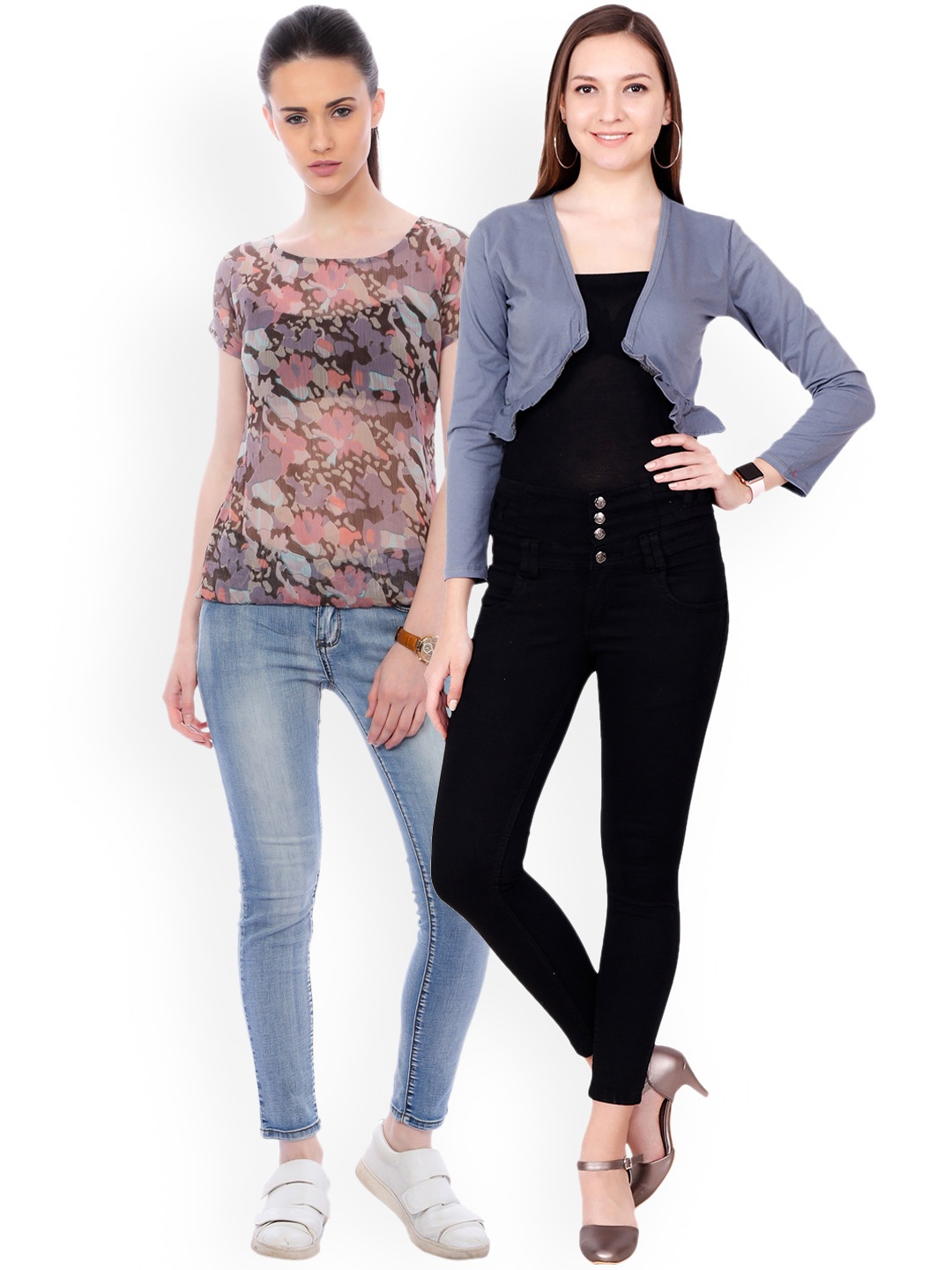 

SCORPIOUS Women Pack of Shrug & Top, Multi