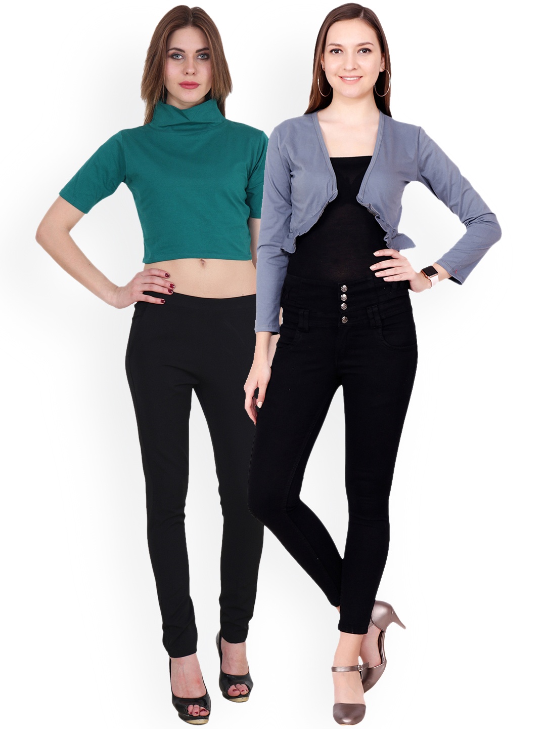 

SCORPIOUS Women Pack of Shrug & Top, Teal