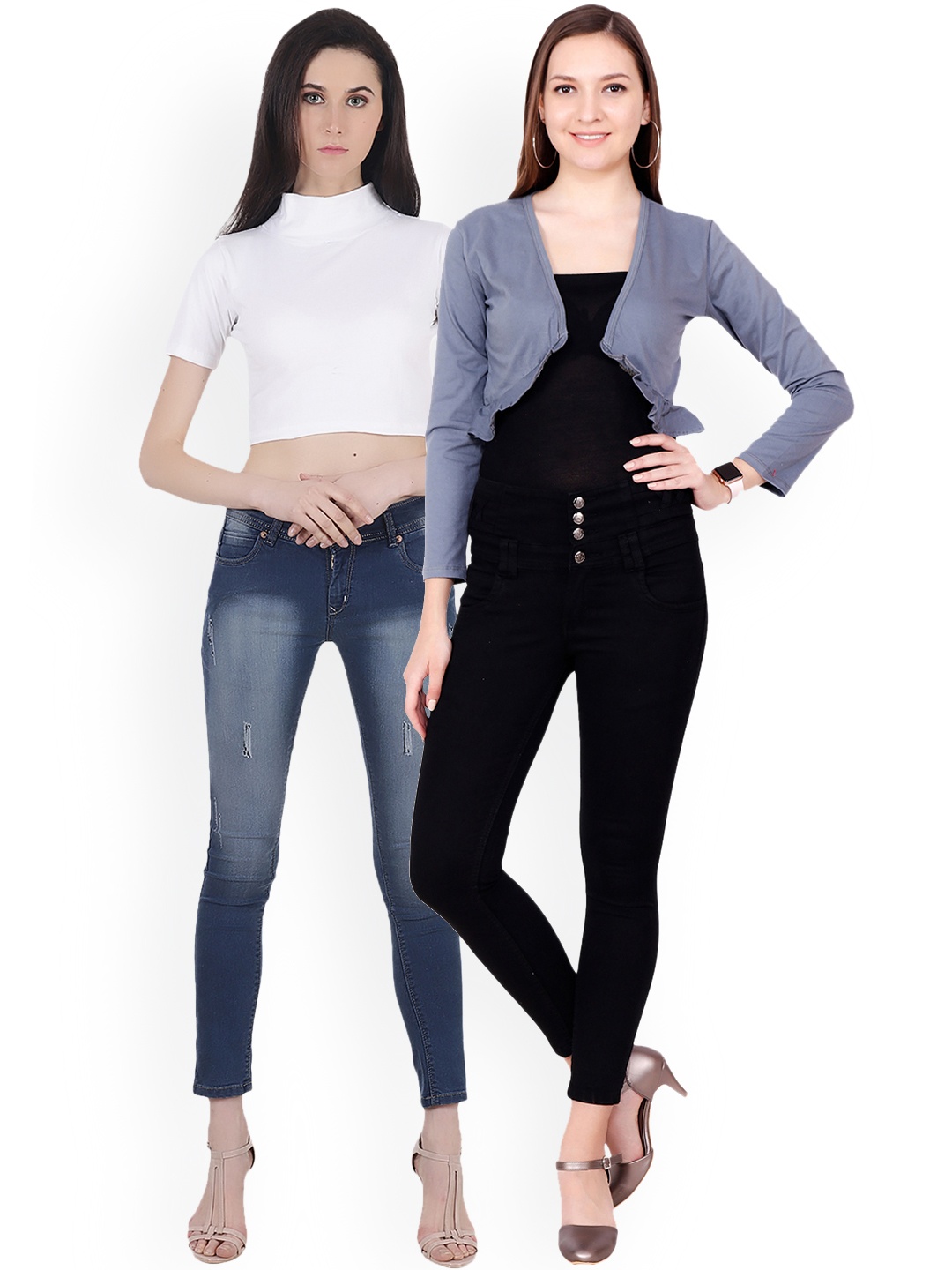 

SCORPIOUS Women Pack of Shrug & Top, White
