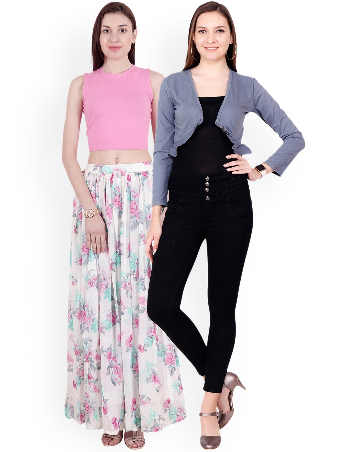 

SCORPIOUS Women Pack of Shrug & Pure Cotton Top, Pink