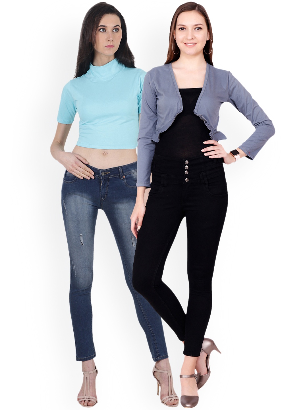 

SCORPIOUS Women Pack of Shrug & Top, Blue