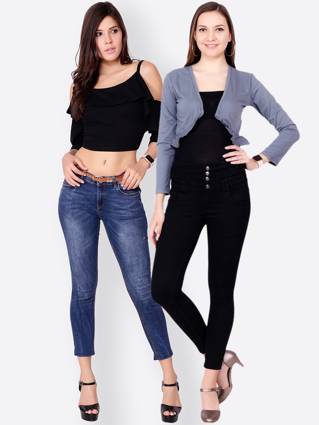 

SCORPIOUS Women Pack of Shrug and Top, Black