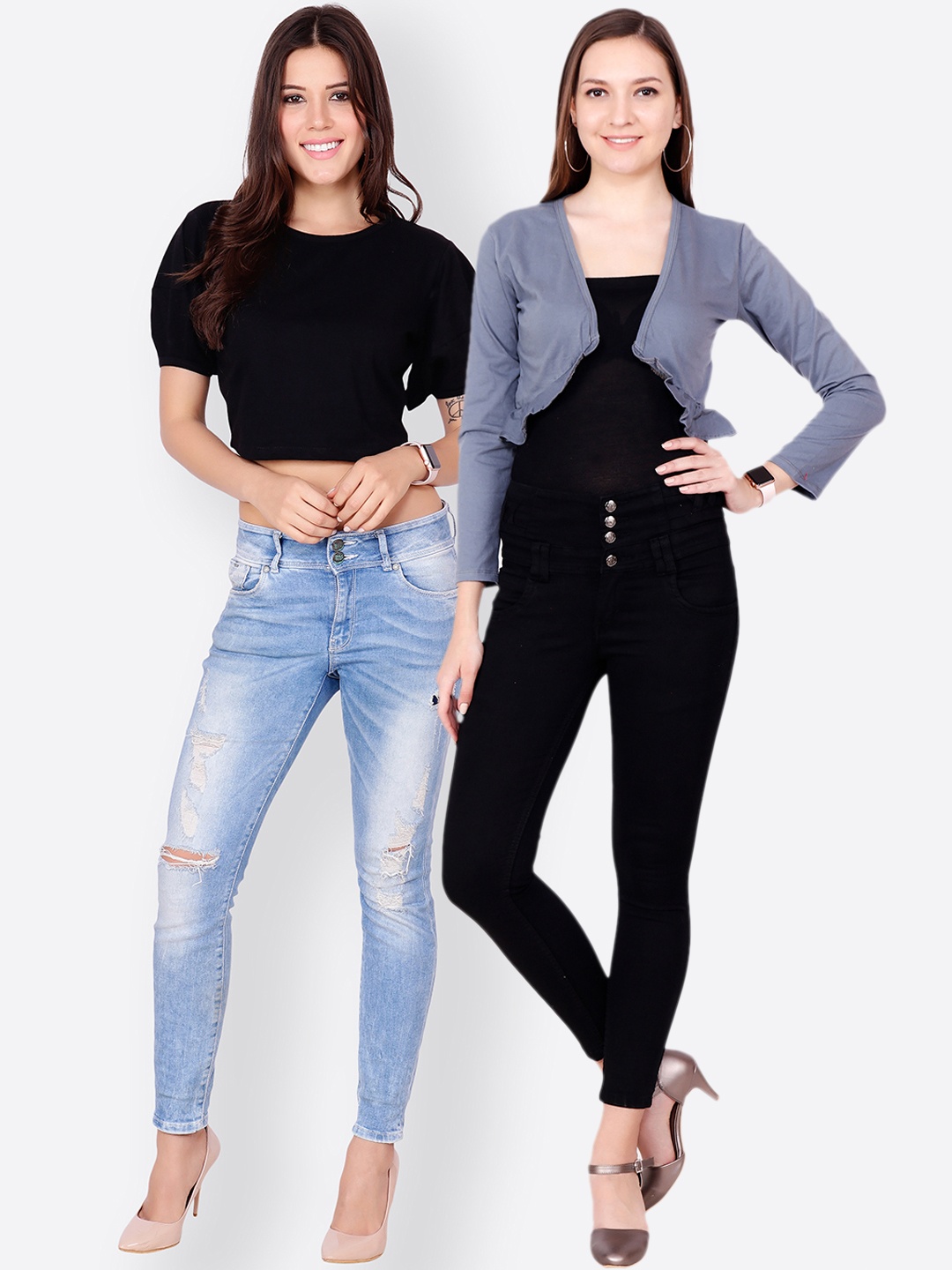 

SCORPIOUS Women Pack of Shrug and Top, Black
