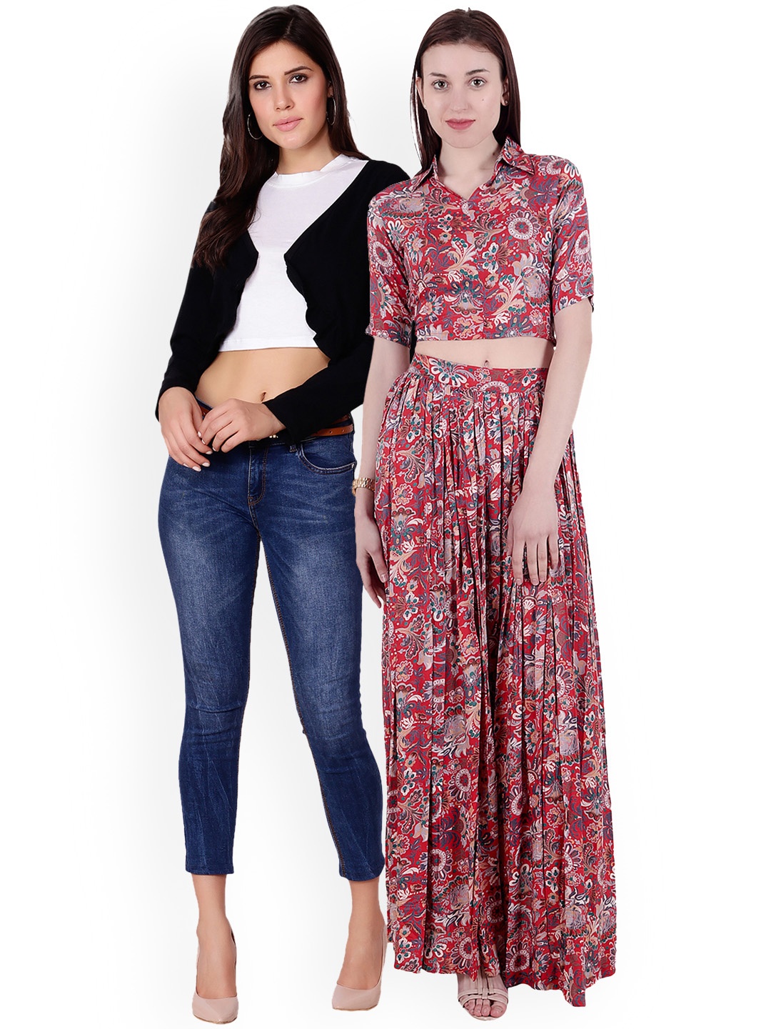 

SCORPIOUS Women Pack of Shrug and Top, Red