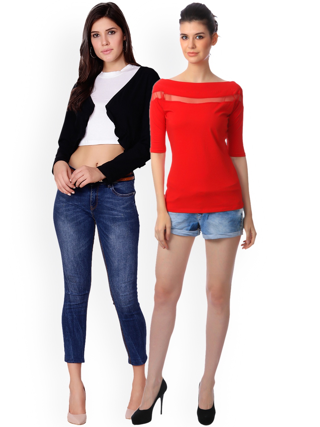 

SCORPIOUS Women Pack of Shrug and Top, Red