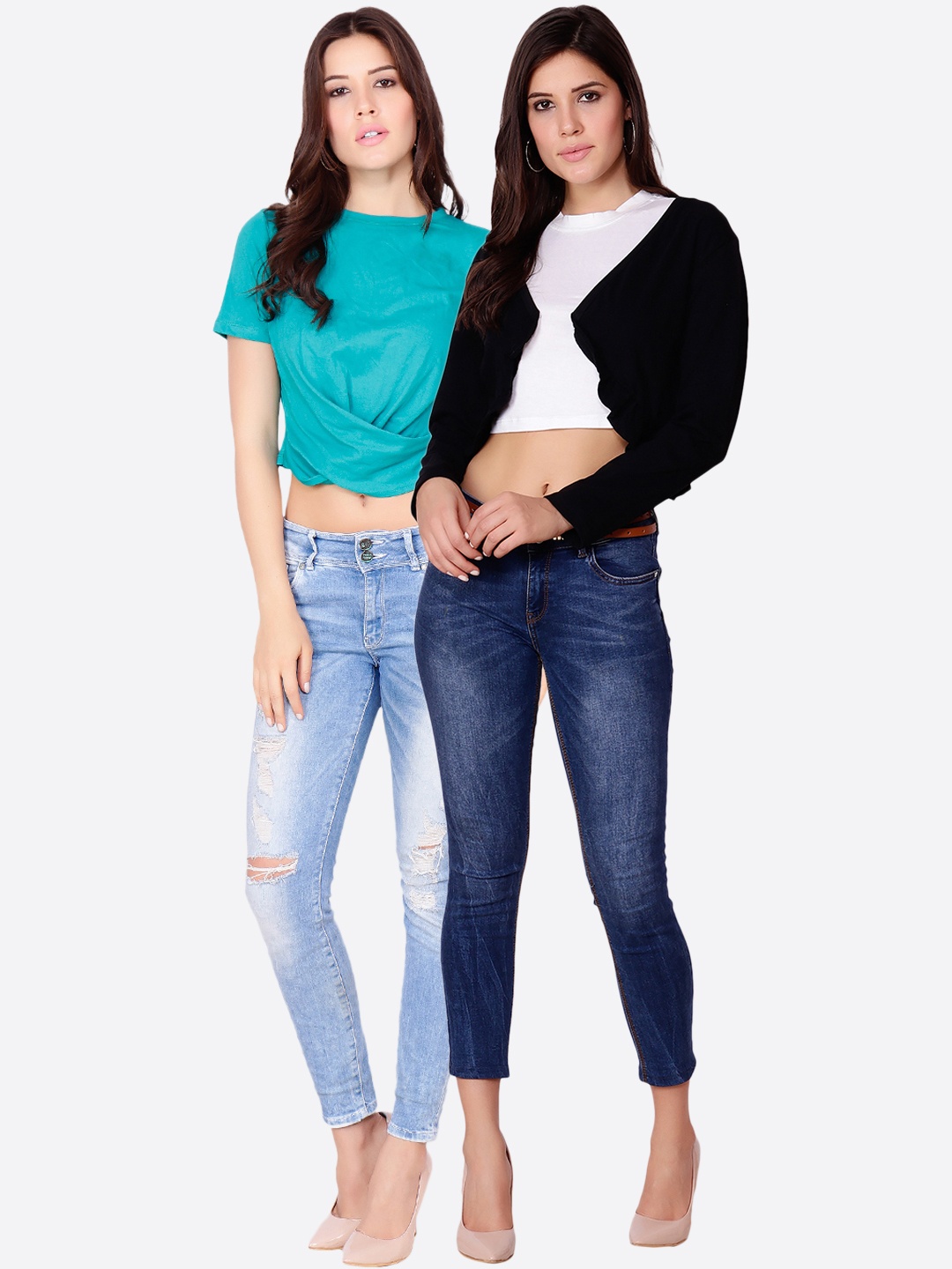 

SCORPIOUS Women Pack of Shrug and Top, Blue