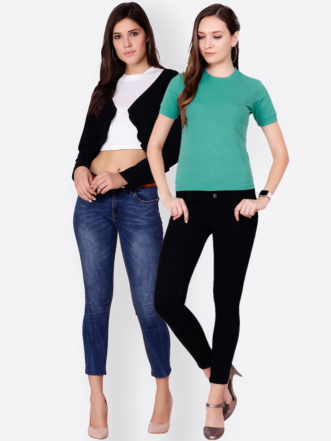 

SCORPIOUS Women Pack of Shrug and Top, Black