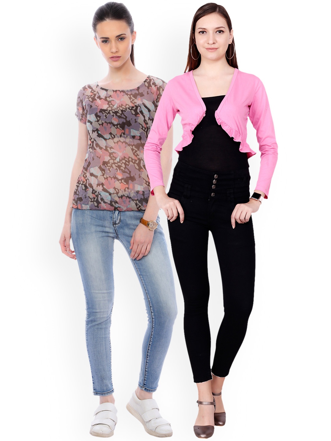 

SCORPIOUS Women Pack of Shrug and Top, Multi
