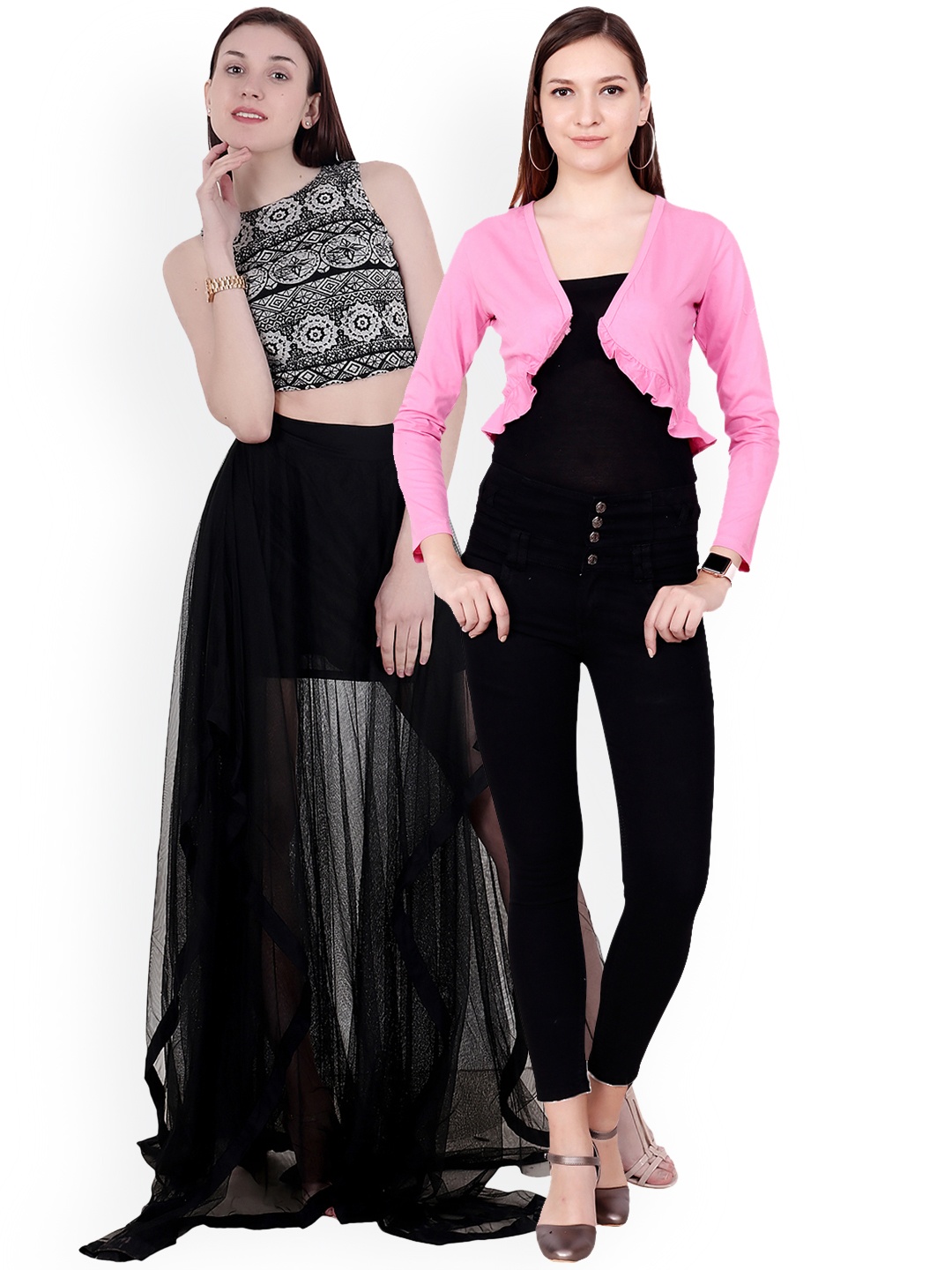 

SCORPIOUS Women Pack of Shrug and Top, Black