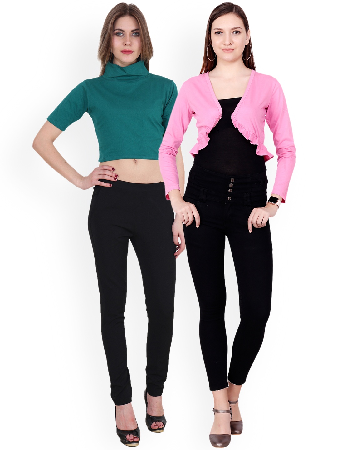 

SCORPIOUS Women Pack of Shrug and Top, Teal
