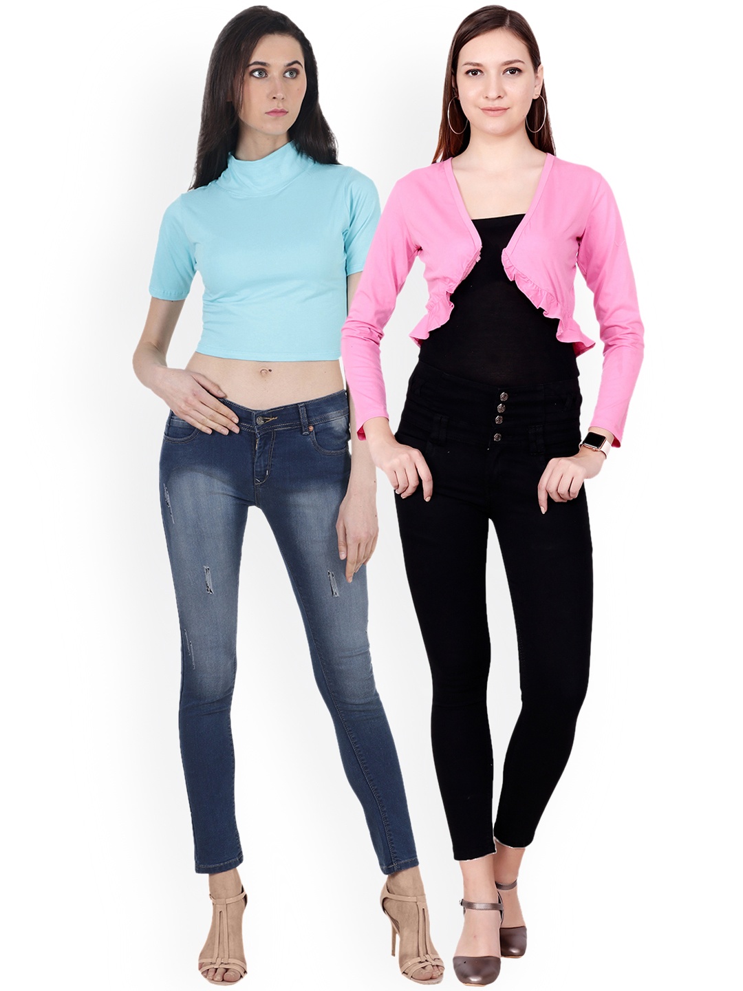 

SCORPIOUS Women Pack of Shrug and Top, Blue
