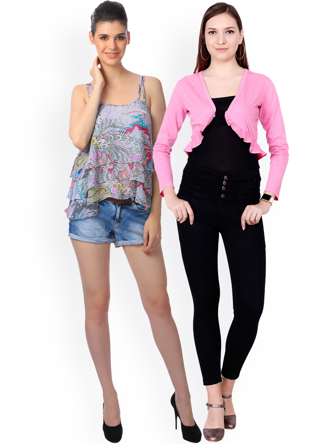 

SCORPIOUS Women Pack of Shrug and Top, Multi