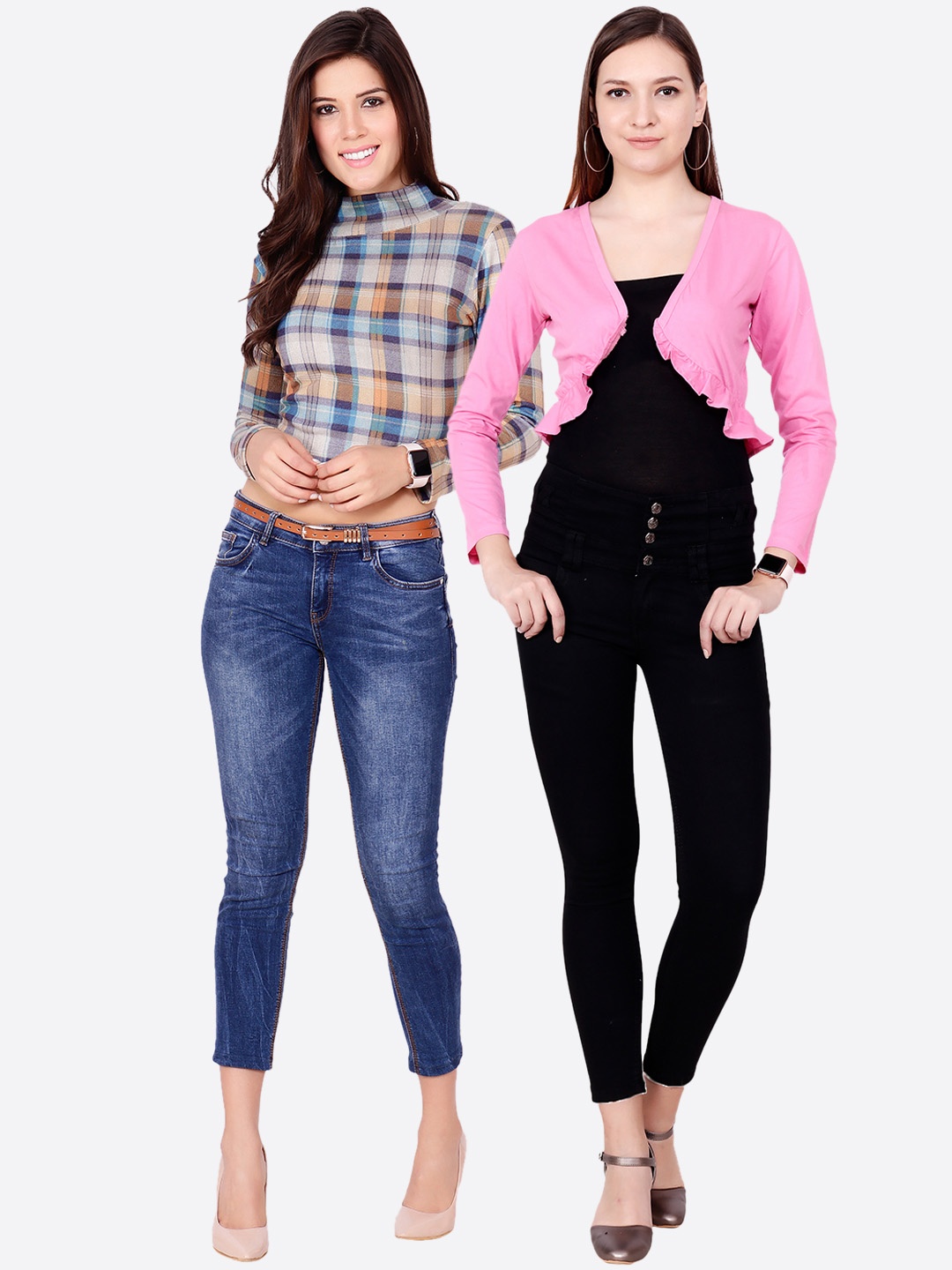 

SCORPIOUS Women Pack of Shrug and Top, Multi