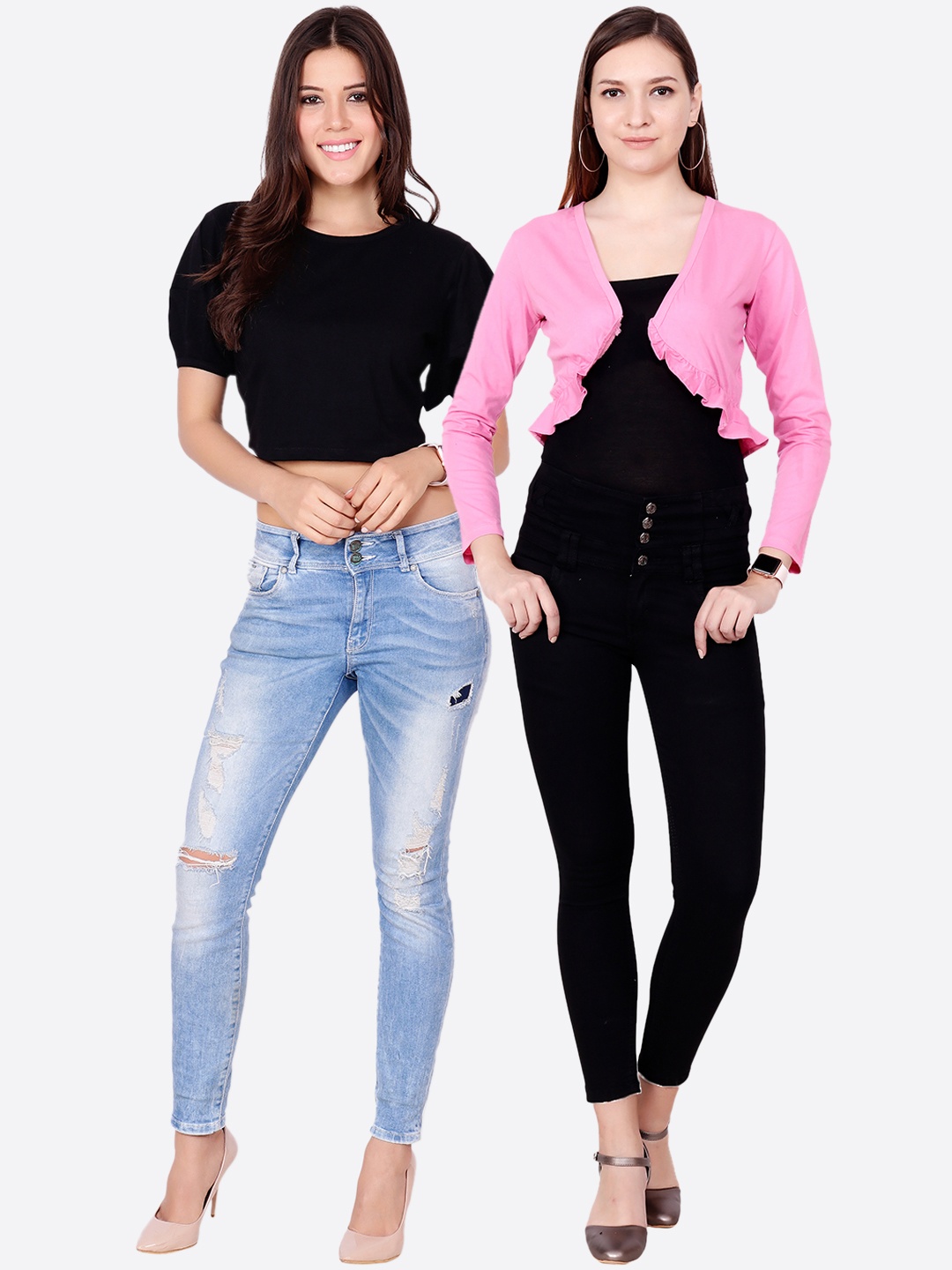 

SCORPIOUS Women Pack of Shrug and Top, Black